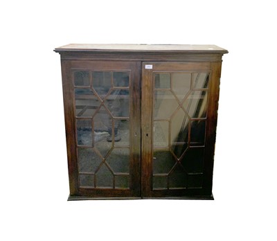 Lot 3292 - An Edwardian mahogany glazed bookcase top,...