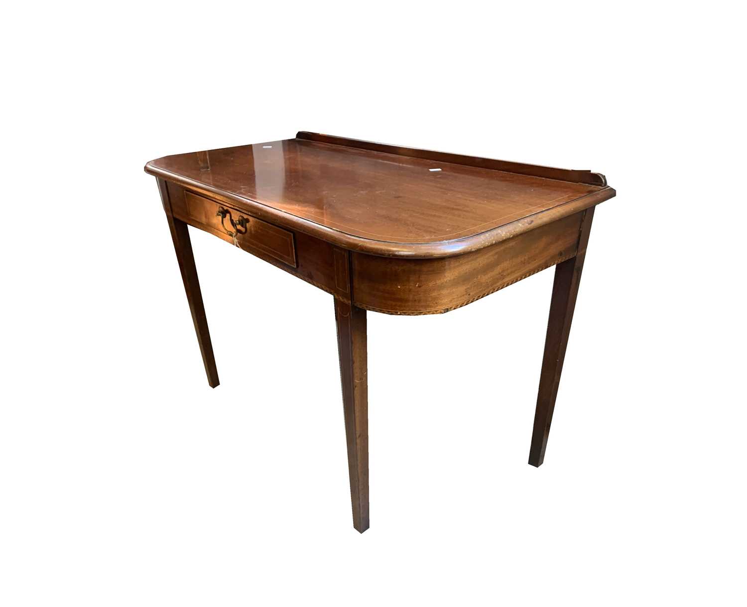 Lot 3016 - A Edwardian mahogany D shaped side table,...