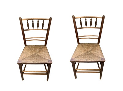 Lot 3294 - A set of four country made beech and elm...