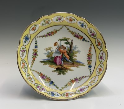 Lot 941 - A pair of Dresden porcelain dessert plates and...