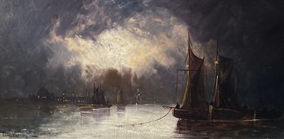 Lot 1477 - Thomas WATSON Twilight Shipping on the Thames...