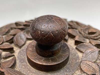 Lot 1026 - A Kashmir carved wood tray and bowl, mid 20th...