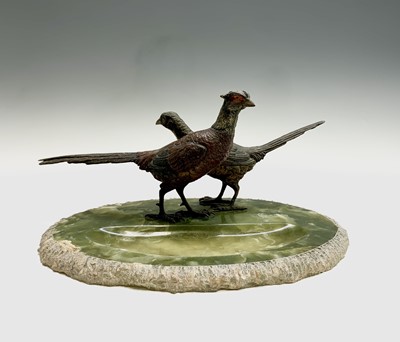 Lot 235 - A signed Viennese cold painted bronze golden...