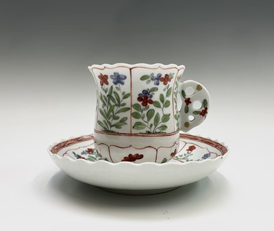 Lot 801 - A rare Derby chocolate cup and saucer, circa...