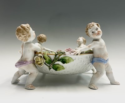 Lot 888 - A German porcelain centrepiece bowl, with...