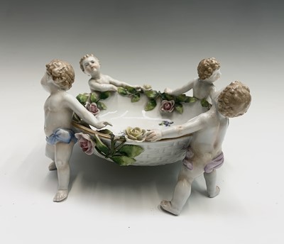 Lot 888 - A German porcelain centrepiece bowl, with...