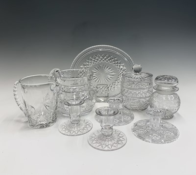 Lot 887 - A cut glass preserve pot and cover with acid...