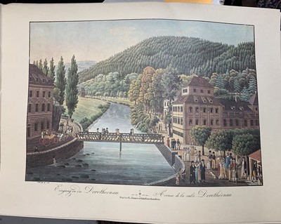 Lot 1498 - A folder of prints of panoramic views of the...