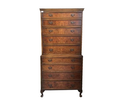 Lot 3298 - A George III style walnut chest on chest by...