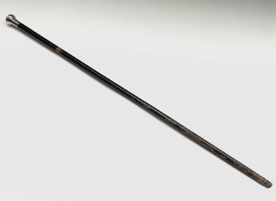 Lot 533 - A silver topped walking cane with ebony shaft...