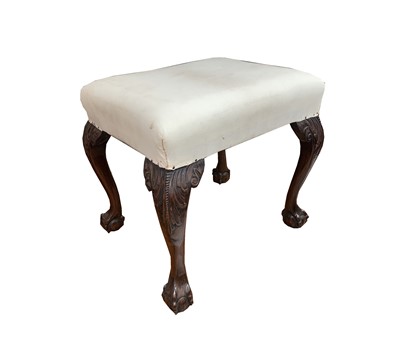 Lot 3122 - A George III style mahogany stool, with...