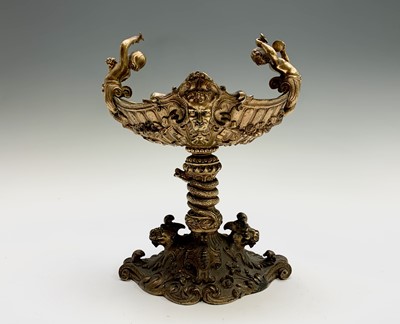 Lot 536 - A bronze and ormolu tazza, possibly French,...