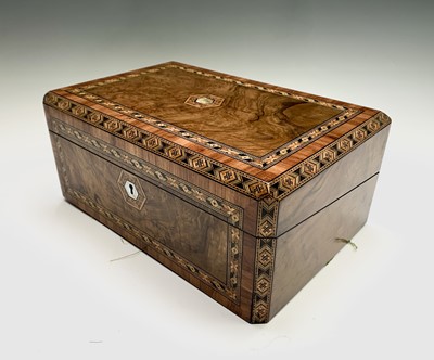 Lot 528 - A Victorian walnut, inlaid and satinwood...