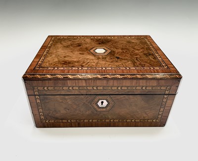 Lot 501 - A Victorian walnut, inlaid and kingwood banded...