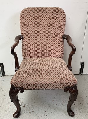 Lot 3119 - A George I style mahogany open armchair, with...