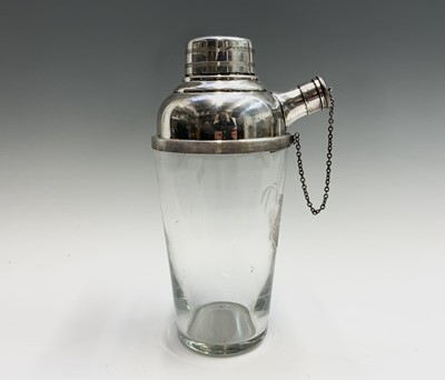 Lot 512 - A James Dixon cocktail shaker, the silver...