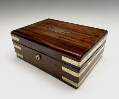 Lot 530 - A Victorian mahogany brass bound box, width 28cm.