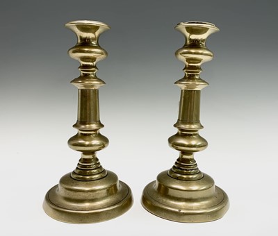 Lot 557 - A pair of 19th century brass circular...