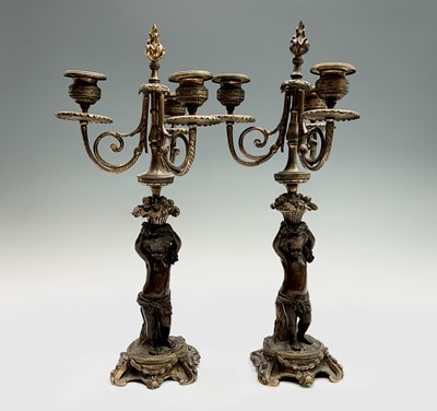 Lot 558 - A pair of 19th century French bronze and gilt...