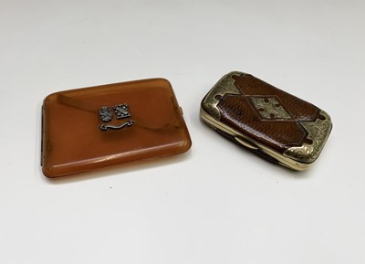 Lot 546 - A blonde tortoiseshell case, with silver...