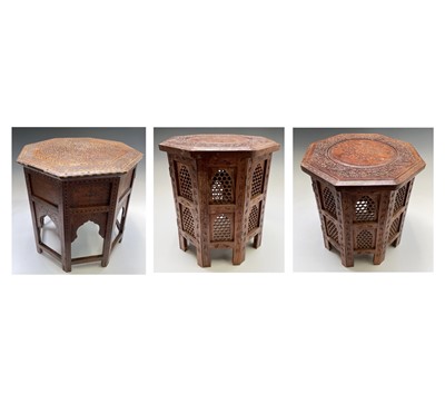 Lot 1010 - Three Indian Hoshiarpur occasional tables,...