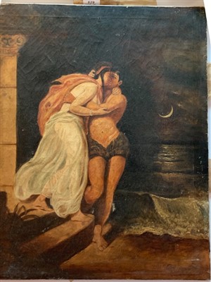 Lot 629 - A 19th Century painting depicting lovers by...