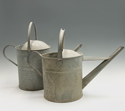 Lot 630 - Two galvanised metal watering cans.