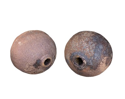 Lot 615 - A pair of substantial cast iron spheres....