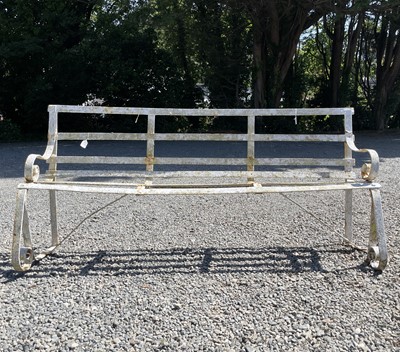 Lot 405 - A 19th century wrought iron garden bench,...