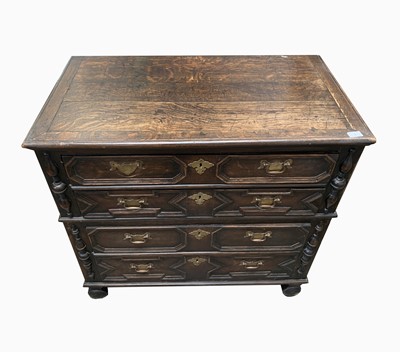 Lot 3 - An oak chest of drawers, late 17th/early 18th...