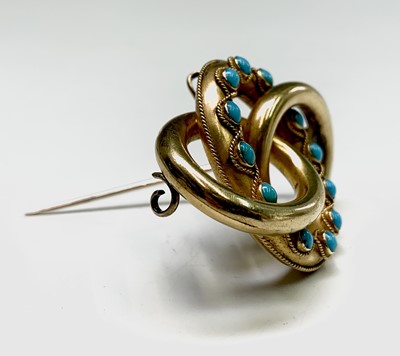 Lot 77 - A Victorian gold triple ring turquoise set...