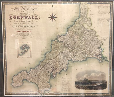 Lot 30 - An engraved map, 'Map of the County of...