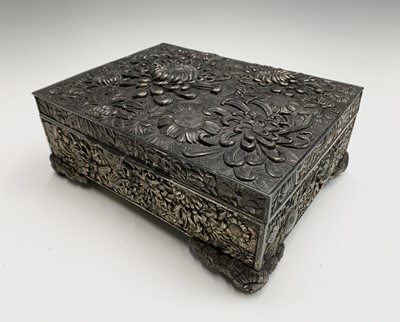 Lot 568 - A large Japanese Meji period antimony casket,...