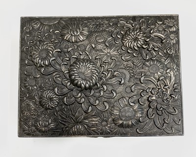 Lot 568 - A large Japanese Meji period antimony casket,...