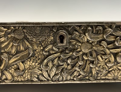 Lot 568 - A large Japanese Meji period antimony casket,...