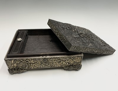 Lot 568 - A large Japanese Meji period antimony casket,...