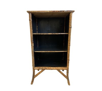 Lot 3062 - A late Victorian bamboo open bookcase, with...