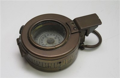 Lot 26 - A WWII brass military compass, T.G & Co Ltd,...