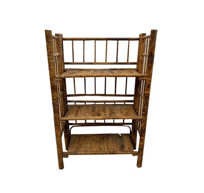 Lot 3064 - A late Victorian bamboo folding bookcase, with...