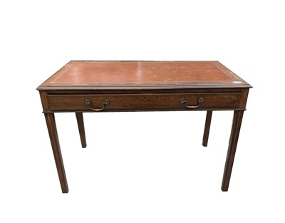 Lot 3120 - A George III style mahogany writing table,...