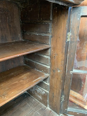 Lot 3007 - A William and Mary style walnut cabinet on...