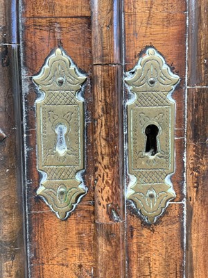 Lot 3007 - A William and Mary style walnut cabinet on...