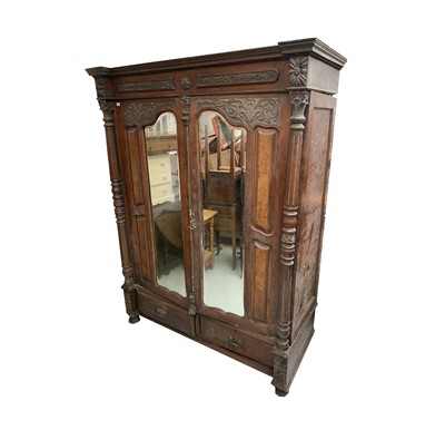 Lot 3155 - A Continental walnut armoire, 19th century,...