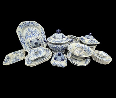 Lot 304 - A 19th century Dresden 'Opaque China' blue and...