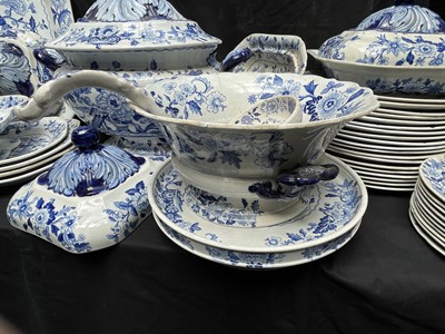 Lot 304 - A 19th century Dresden 'Opaque China' blue and...