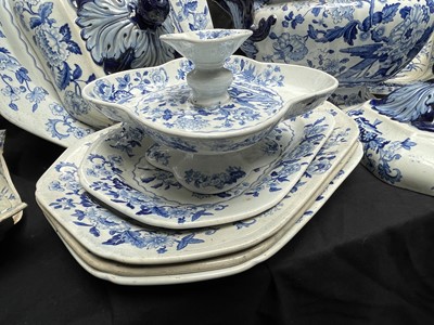 Lot 304 - A 19th century Dresden 'Opaque China' blue and...