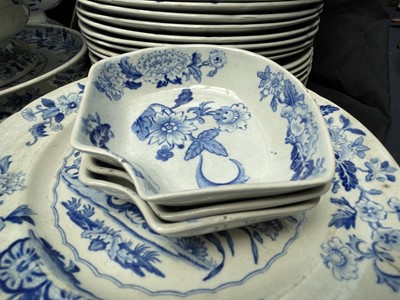 Lot 304 - A 19th century Dresden 'Opaque China' blue and...