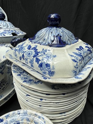 Lot 304 - A 19th century Dresden 'Opaque China' blue and...