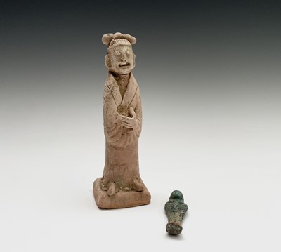 Lot 395 - A Chinese pottery zodiac figure, Song Dynasty...