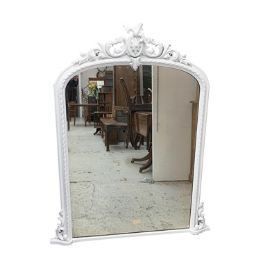 Lot 3184 - A Victorian white painted overmantle wall...